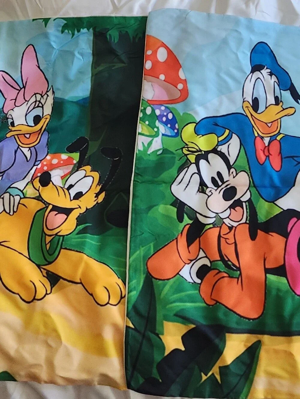 Disney Cartoon Character Bedding Panel - Bright Multi
